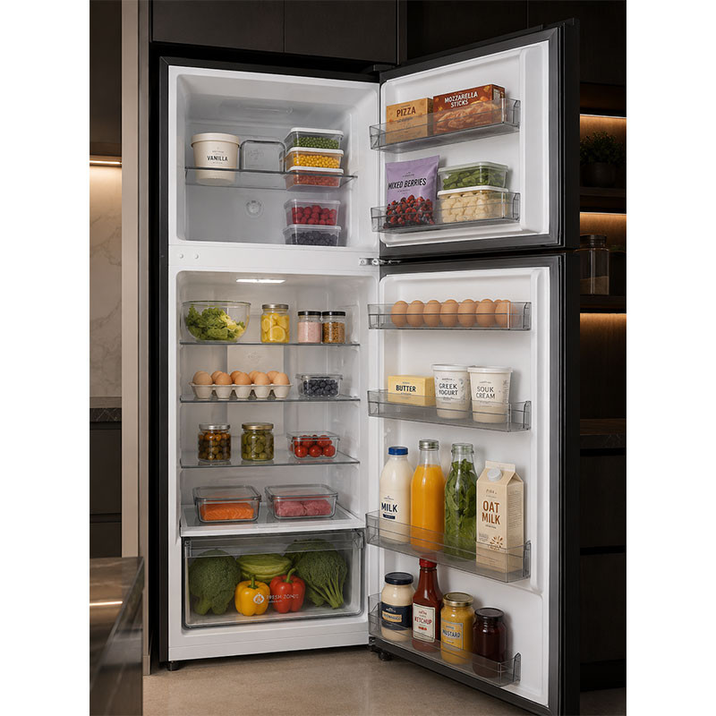 Réfrigérateur JOKER No Frost INVERTER 428 Litres / Verre Noir avec Afficheur