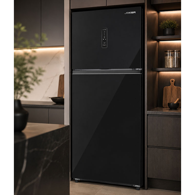 Réfrigérateur JOKER No Frost INVERTER 428 Litres / Verre Noir avec Afficheur