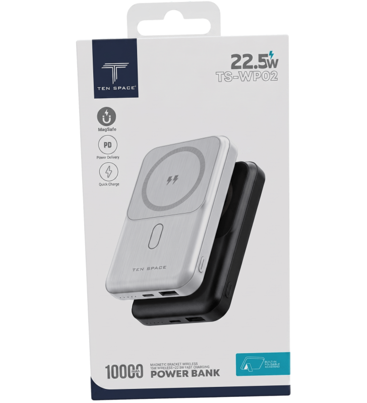 Power Bank Ten Space 10000mAh 22.5W mag-wireless 15W / Noir