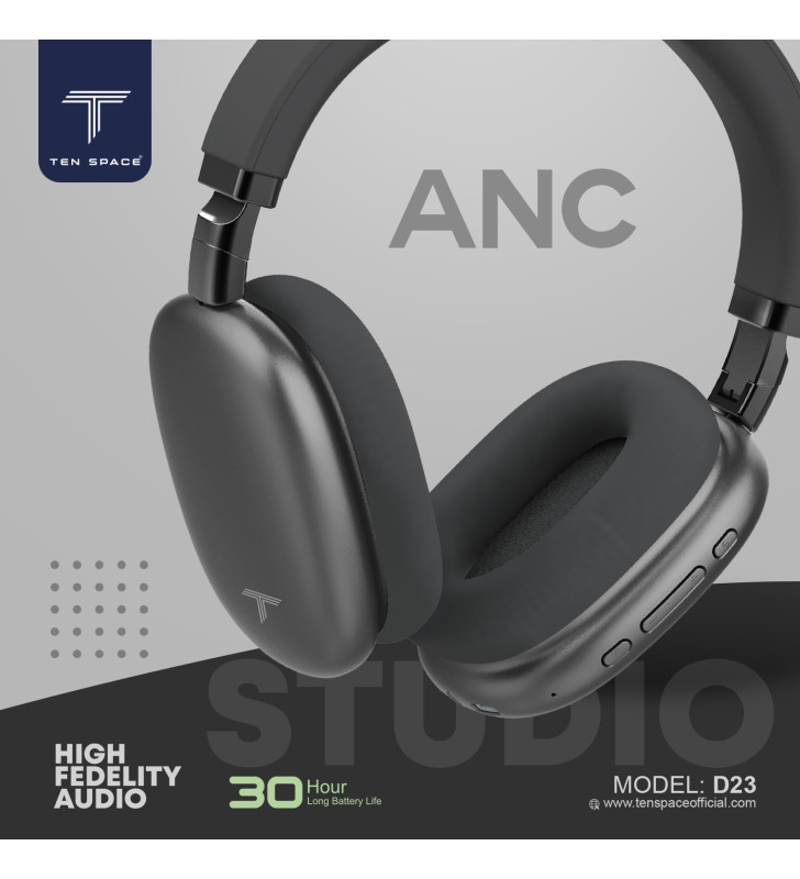 Casque Sans fil Ten Space TS-D23 / ANC / Noir