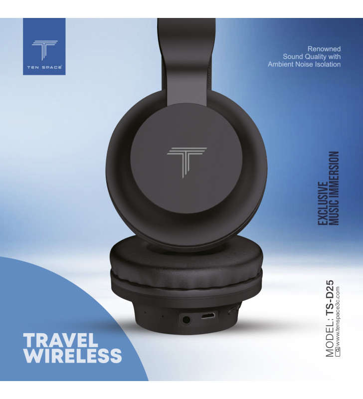 Casque Sans fil Ten Space Deep Bass Series  / Noir