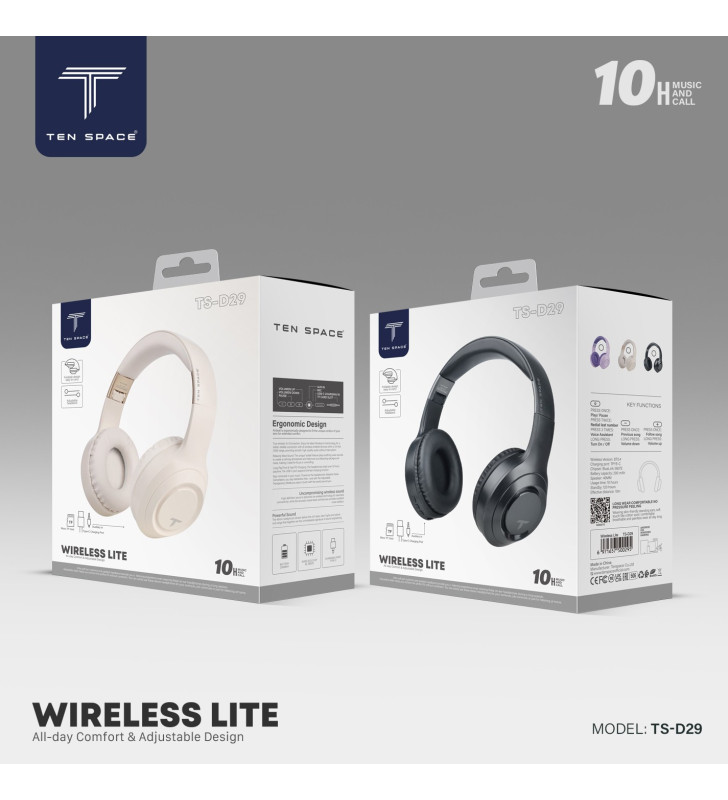 Casque Sans fil Ten Space Deep Bass Series  / Noir