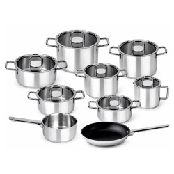Batterie de Cuisine SILAMPOS 9 PIECE CONFORT GLASS