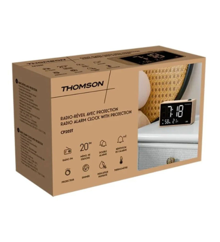 Radio-Réveil Avec Projection Thomson CP202T / Bois