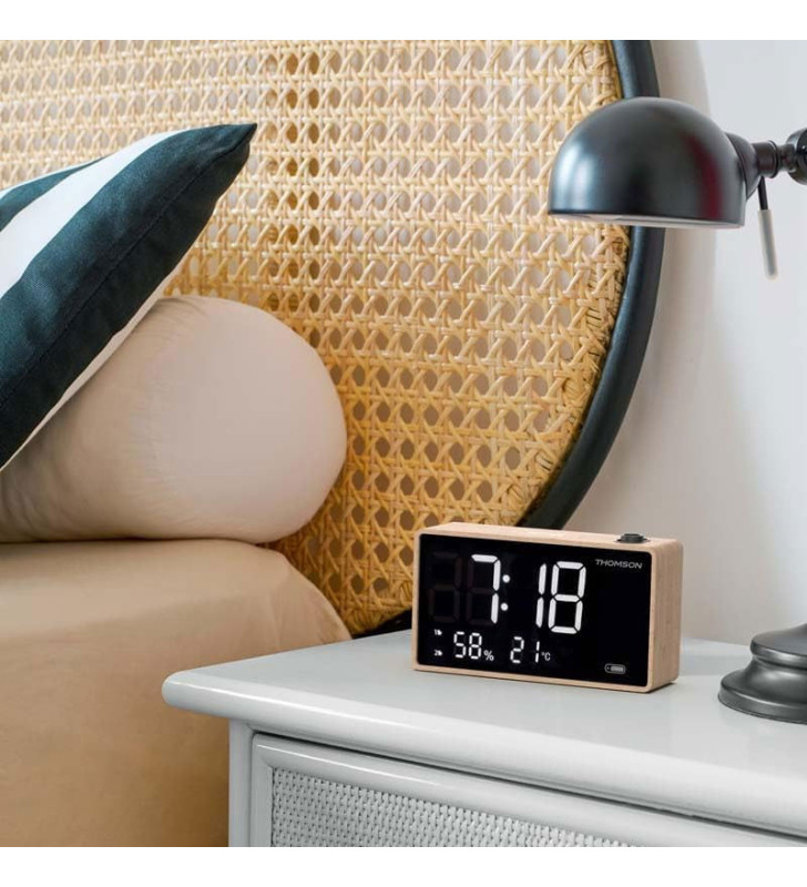 Radio-Réveil Avec Projection Thomson CP202T / Bois