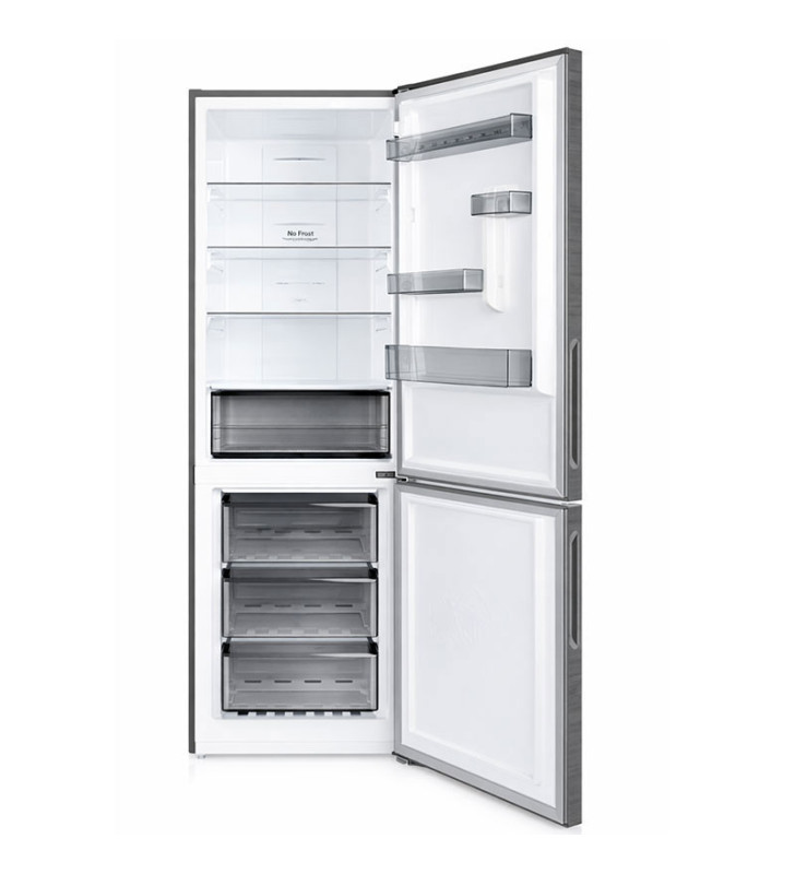 Réfrigérateur IRIS No Frost Combiné  410 Litres Inox / avec afficheur