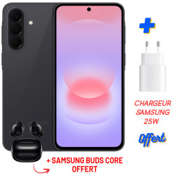 Smartphone Samsung Galaxy A37 5G 16 Go/256 Go / Noir + Chargeur Samsung original 25W Gratuit