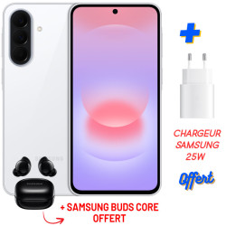 Smartphone Samsung Galaxy A37 5G 16 Go/256 Go / Blanc + Chargeur Samsung original 25W Gratuit