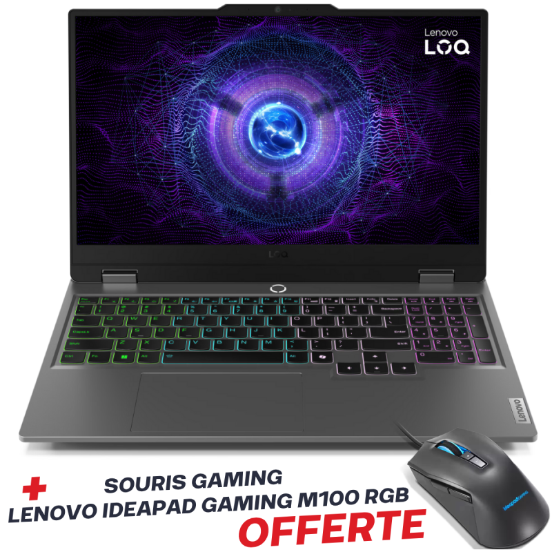 Pc Portable Gaming Lenovo LOQ 15IRX9 / i5-13450HX / RTX 4050 6G / 24 Go DDR5 / 512 Go SSD / Gris