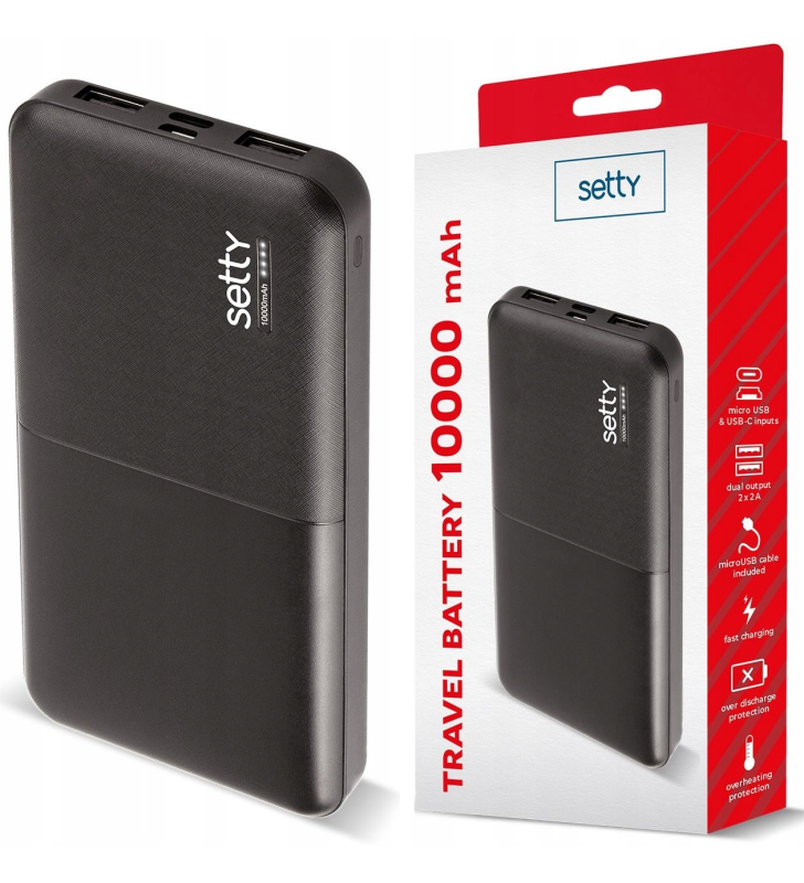 Power Bank Setty 10000 mAh / Noir