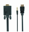 Câble adaptateur HDMI vers VGA / jack 3,5 mm / 3 M / Noir