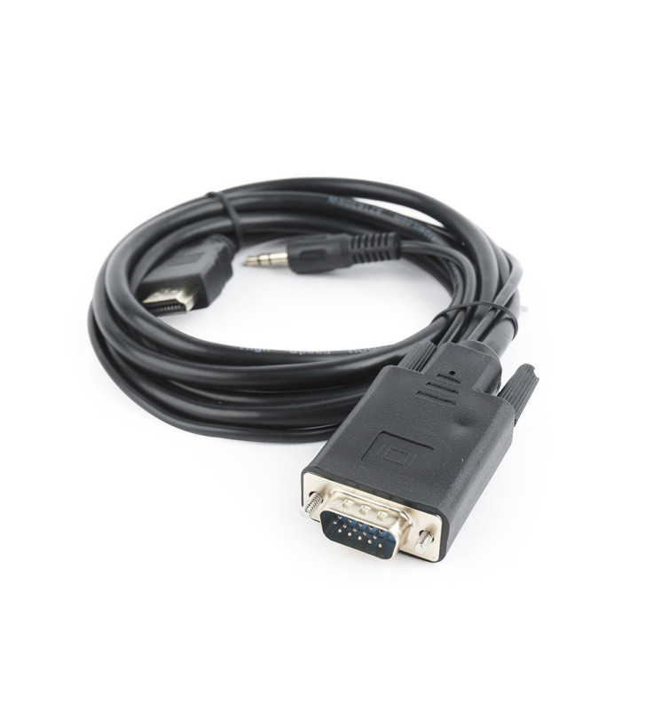 Câble adaptateur HDMI vers VGA / jack 3,5 mm / 3 M / Noir