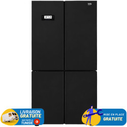 Réfrigérateur BEKO No Frost Side By Side INVERTER 541 Litres / Black glass