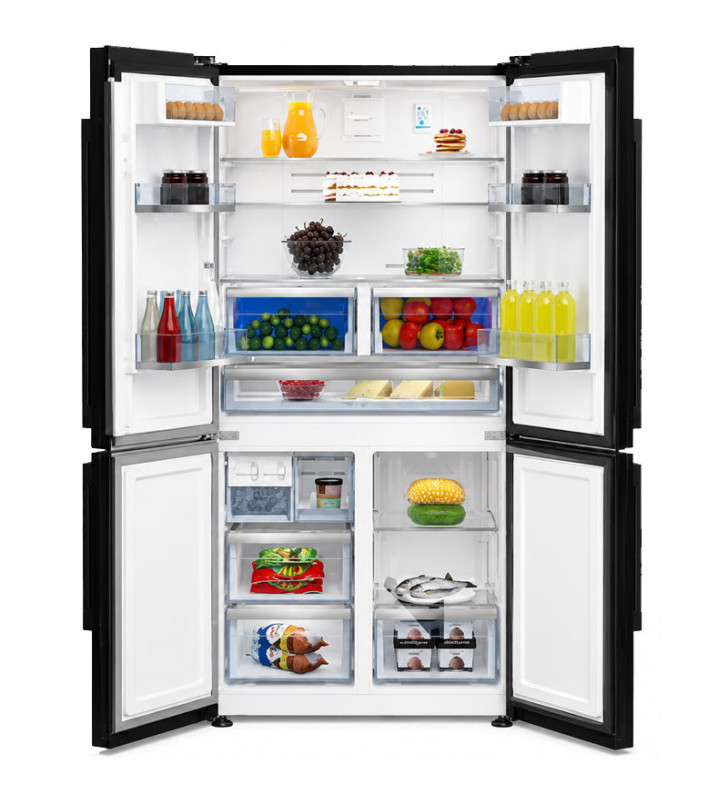Réfrigérateur BEKO No Frost Side By Side INVERTER 680 Litres / Black glass
