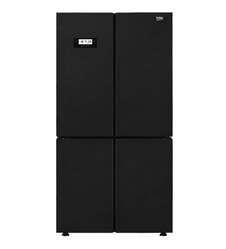 Réfrigérateur BEKO No Frost Side By Side INVERTER 680 Litres / Black glass