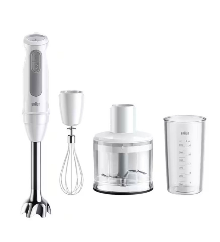 Mixeur plongeant BRAUN 3 en 1 / 1000W  / Blanc