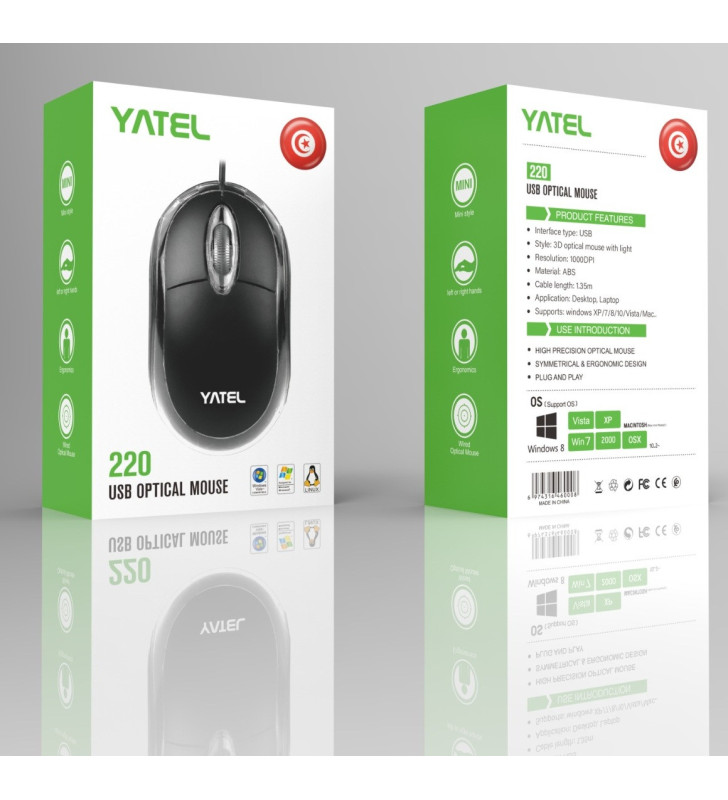 SOURIS FILAIRE YATEL 3D OPTIQUE 220