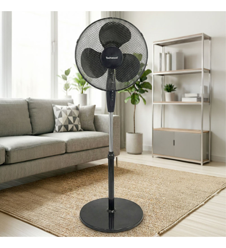 Ventilateur TECHWOOD SUR PIED 40CM NOIR
