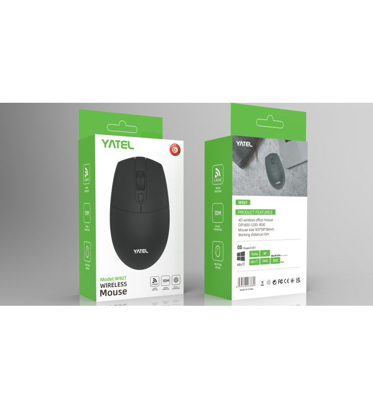 Souris Optique Sans Fil Yatel W927 / Noir