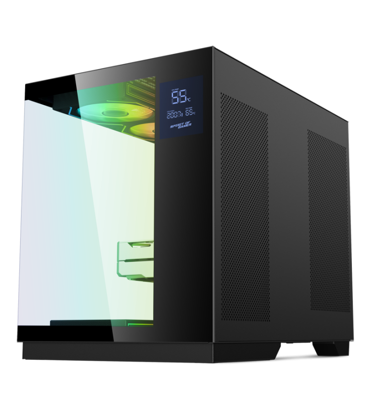 Boîtier Gamer Spirit of Gamer Viper CRX DARK / ATX LCD intégré / 6 Fan / ARGB / Noir