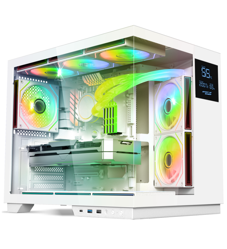 Boîtier Gamer Spirit of Gamer Viper CRX ARTIC / ATX LCD intégré / 6 Fan / ARGB / Blanc
