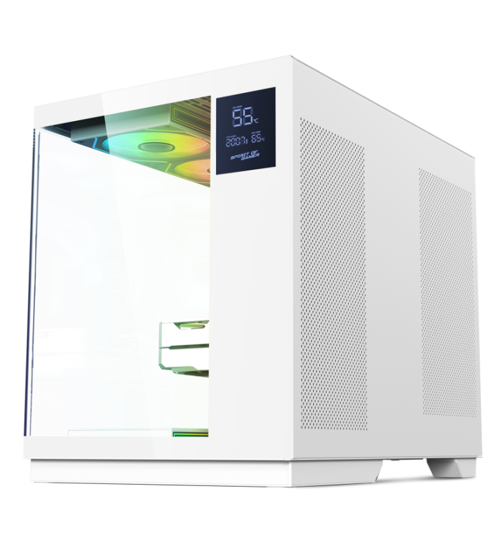 Boîtier Gamer Spirit of Gamer Viper CRX ARTIC / ATX LCD intégré / 6 Fan / ARGB / Blanc