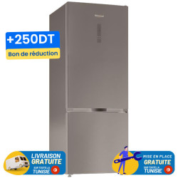 REFRIGERATEUR WHIRLPOOL NO FROST Combiné 6é sens 475 Litres / INOX avec Afficheur + 250 DT BON DE REDUCTION