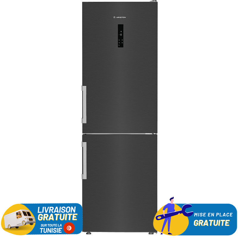 RÉFRIGÉRATEUR ARISTON COMBINE 316 Litres No Frost / INOX / avec afficheur