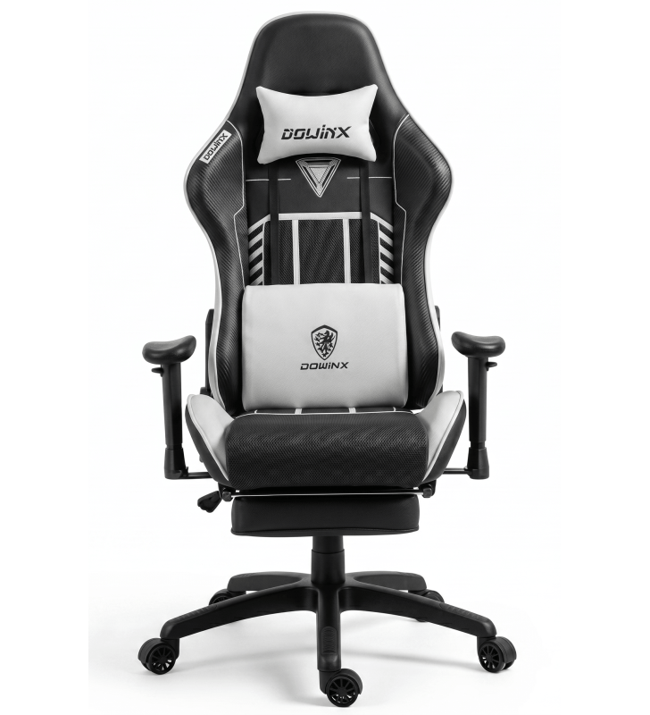 Chaise GAMING DOWINX LS6670 / Blanc / Avec Accoudoirs et repose pieds