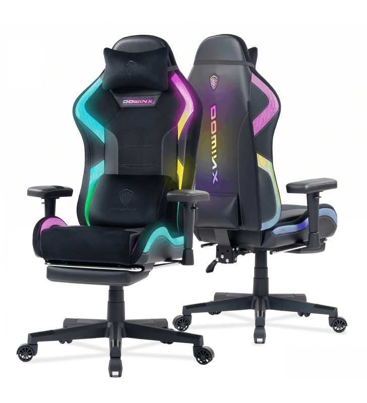 CHAISE GAMING DOWINX LS66D2 / LED RGB / NOIR