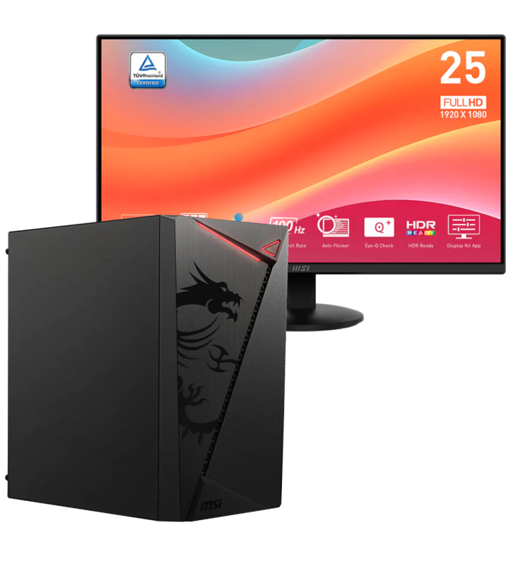 Pc de bureau PRO MSI / i5-12400 / 16 Go Avec Écran MSI Pro MP252L 24.5" Full HD IPS / 100 Hz