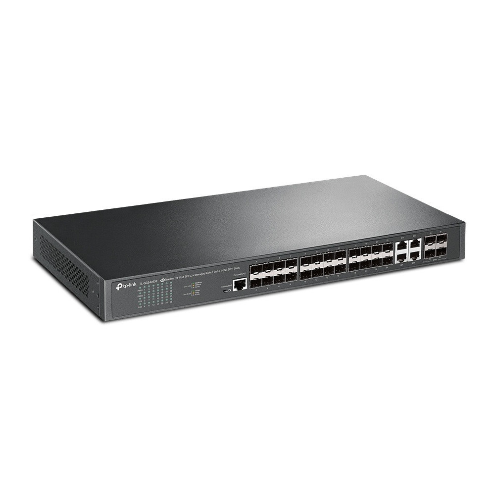 Commutateur géré JetStream TP-Link 24 ports SFP L2+ avec 4 emplacements SFP+ 10GE