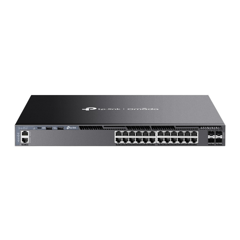Commutateur Administrable L3 empilable Gigabit Omada TP-Link à 24 ports avec 4 emplacements 10G