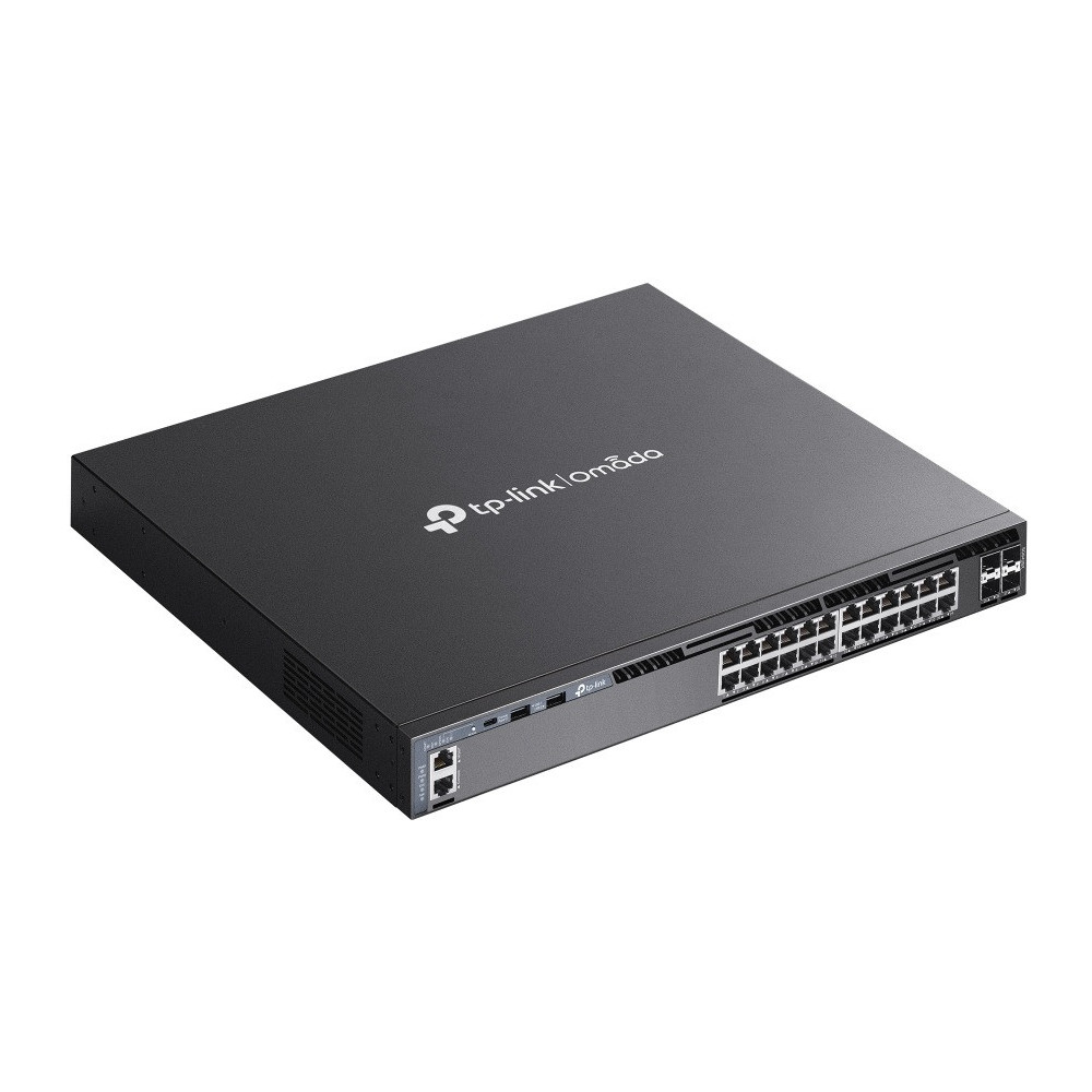 Commutateur Administrable L3 empilable Gigabit Omada TP-Link à 24 ports avec 4 emplacements 10G