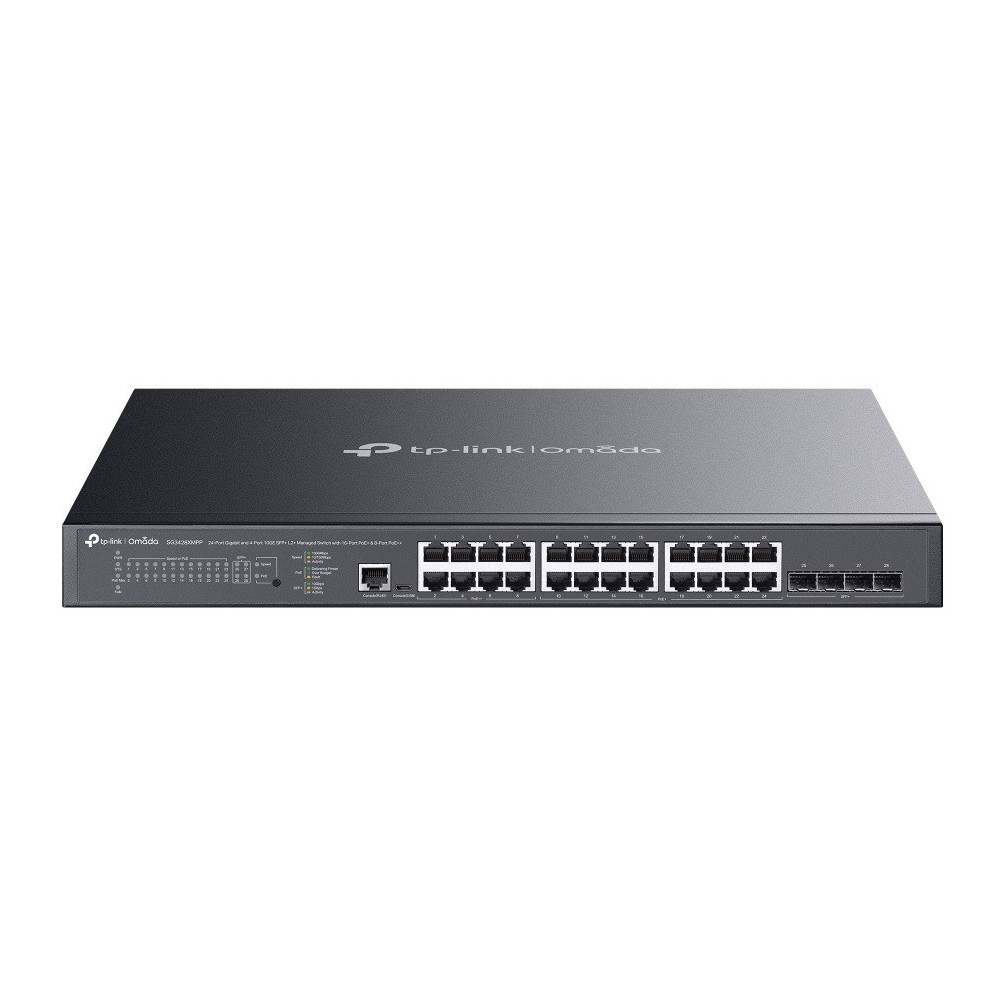 Switch administrable Omada TP-Link 24 ports Gigabit et 4 ports 10GE SFP+ L2+ avec 16 ports PoE+ et 8 ports PoE++
