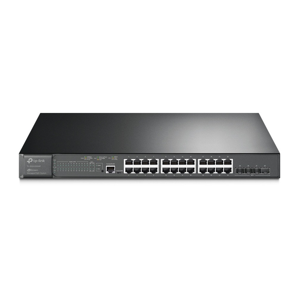 Commutateur TP-Link géré JetStream 24 ports Gigabit et 4 ports 10GE SFP+ L2+ avec 24 ports PoE+