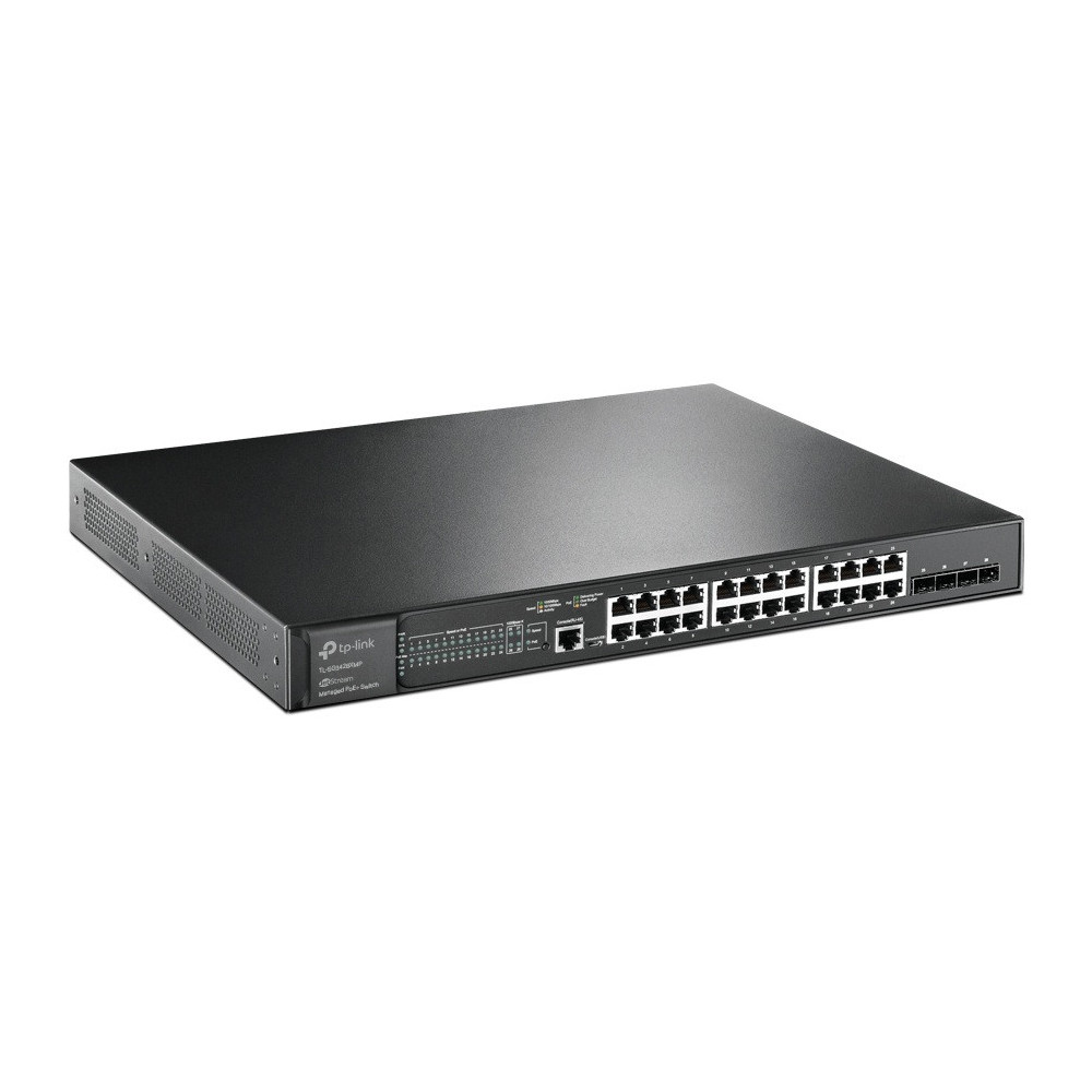 Commutateur TP-Link géré JetStream 24 ports Gigabit et 4 ports 10GE SFP+ L2+ avec 24 ports PoE+