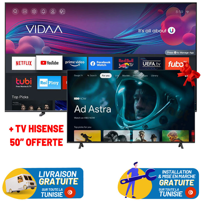 TV HISENSE 100'' QLED UHD 4K SMART + TV HISENSE 50” OFFERTE