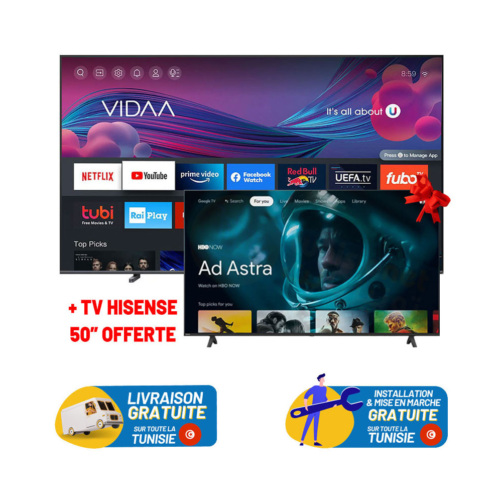 TV HISENSE 100'' QLED UHD 4K SMART + TV HISENSE 50” OFFERTE