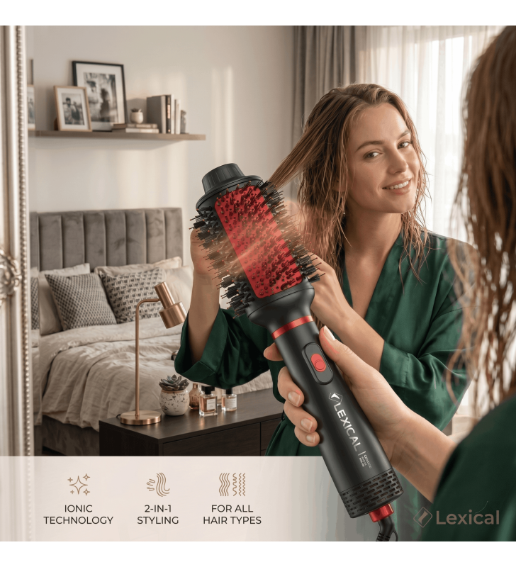 Brosse soufflante LEXICAL LSB-5115 1000 Watts - Noir & Rouge