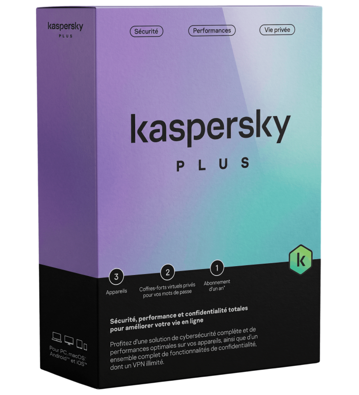 Antivirus KASPERSKY Plus 3 Postes Equivalent Total / 1AN