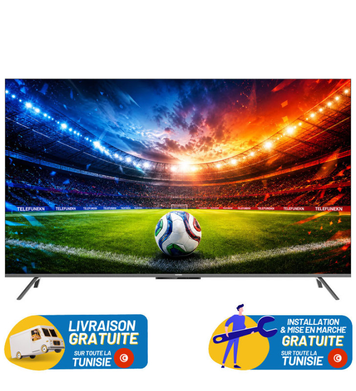 TV 85" QLED TELEFUNKEN G4FN GOOGLE TV 4K AVEC RÉCEPTEUR INTÉGRÉ