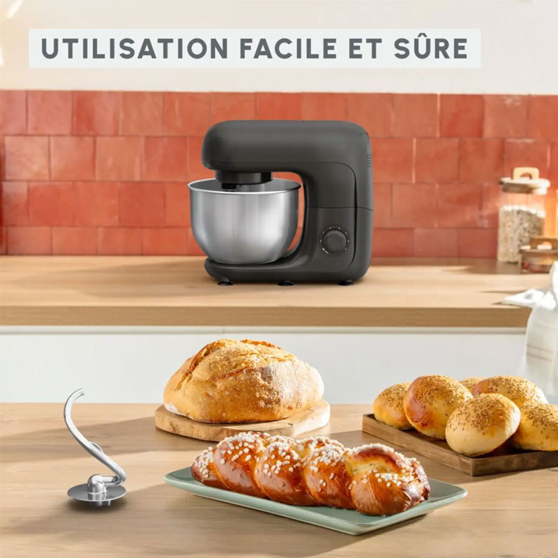 Robot de cuisine MOULINEX Bake Essential 4,8 Litres / 800 W / Noir