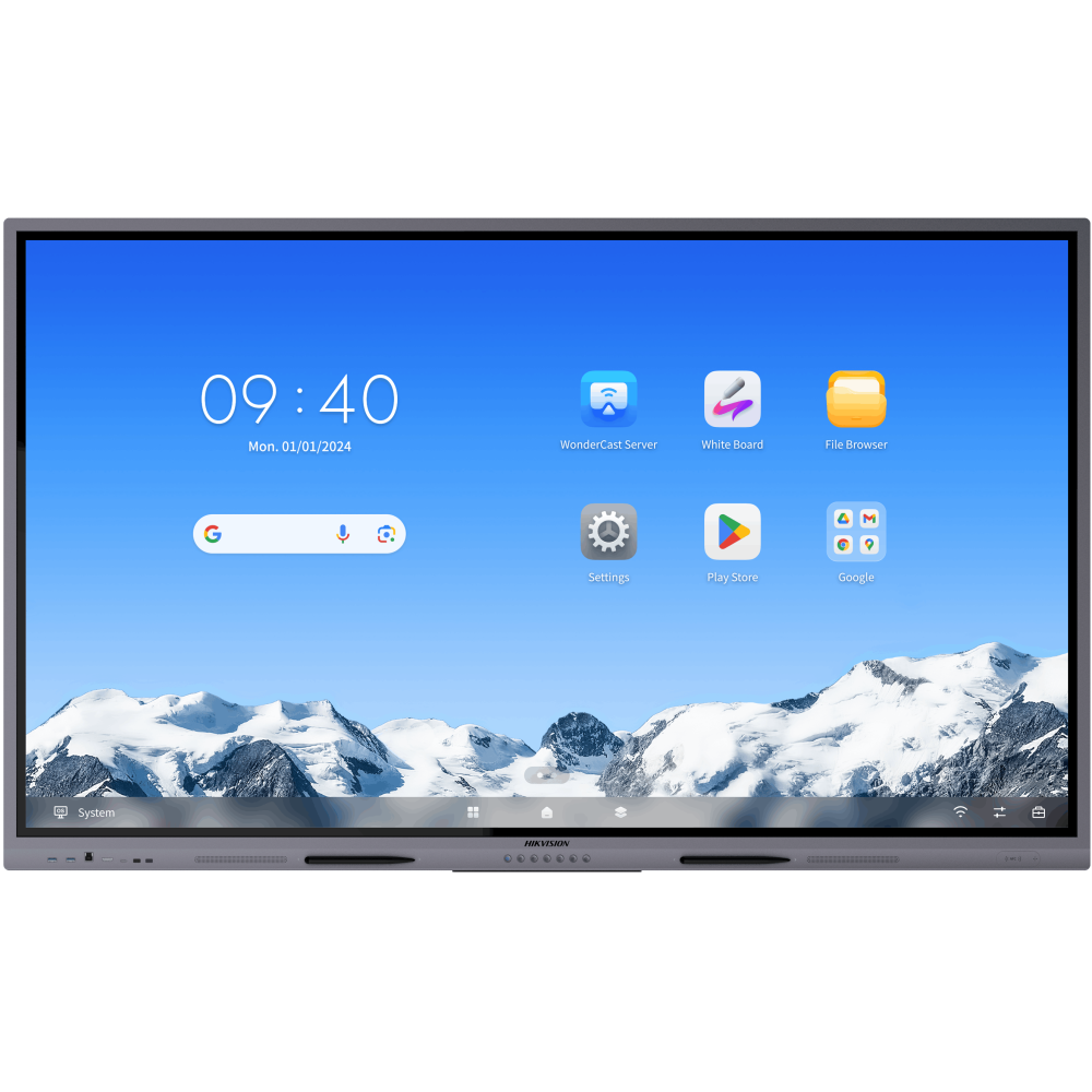 Écran interactif Hikvision 65" 4K / 8 Go / 128 Go / 60 Hz / HDMI / VGA / TYPE-C