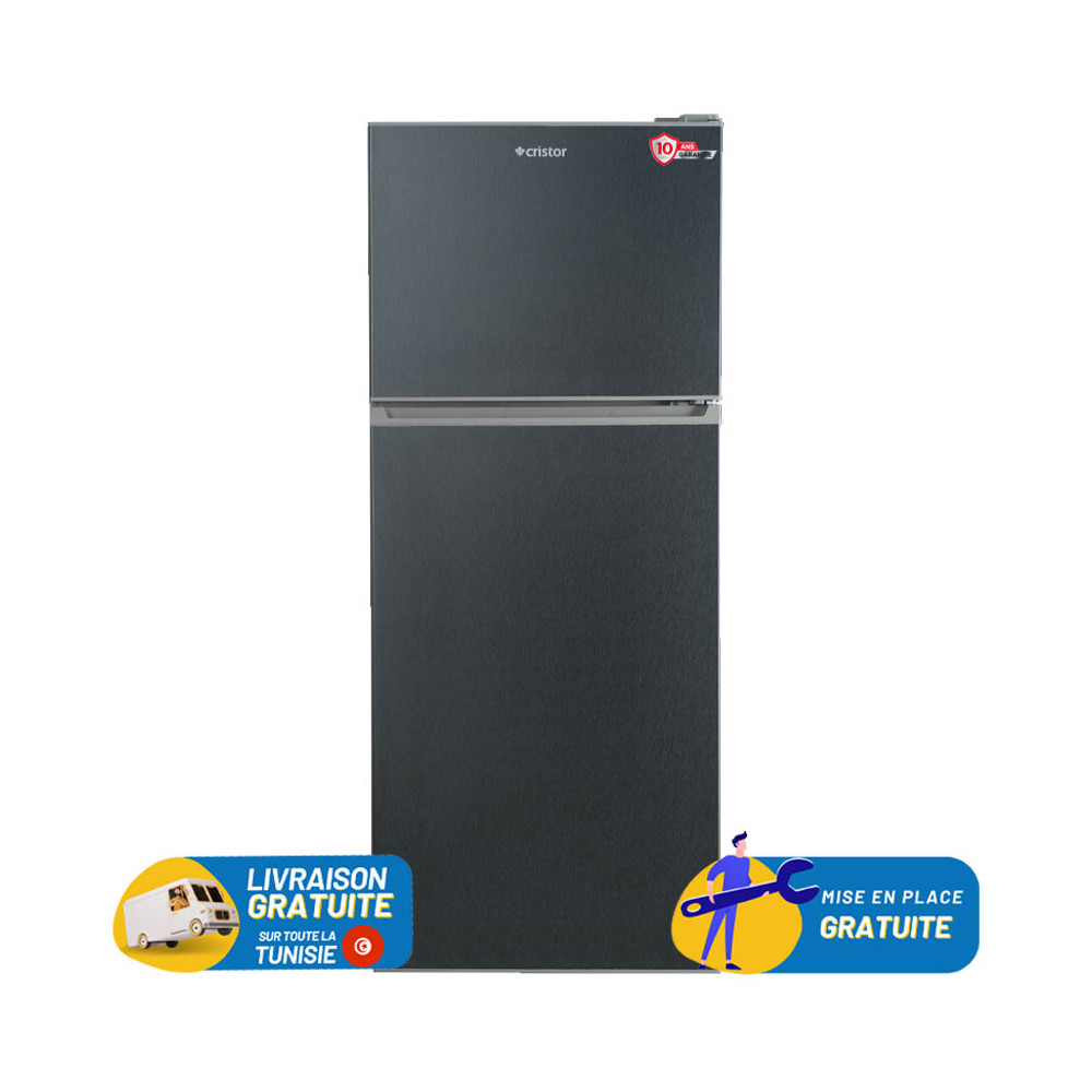 Réfrigérateur CRISTOR Double porte De Frost 443 Litres / RFDK510G / Gris