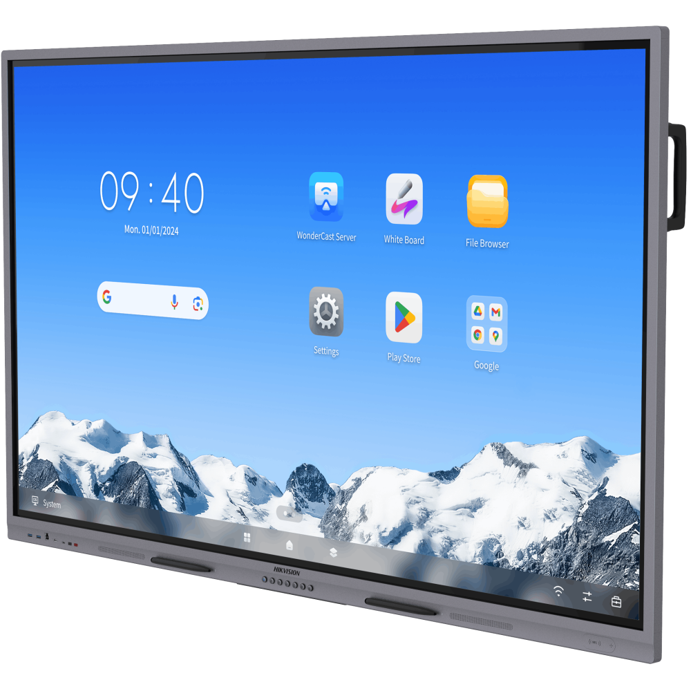 Écran interactif Hikvision 86" 4K / 8 Go / 128 Go / 60 Hz / HDMI / VGA / TYPE-C
