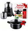 Moulinette MOULINEX 1000W avec Faitout avec Couvercle 24 cm TEFAL + Bol Gratuit Noir