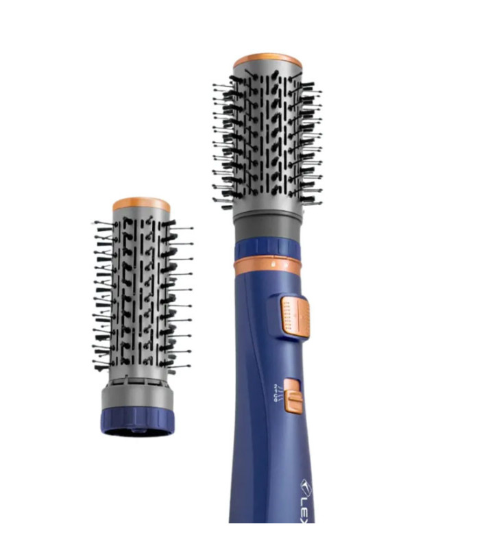 Coffret Brosse Rotatif 2en1 LEXICAL 1000W / BLEU / LAS-5220-6-B