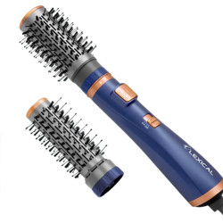 Coffret Brosse Rotatif 2en1 LEXICAL 1000W / BLEU / LAS-5220-6-B