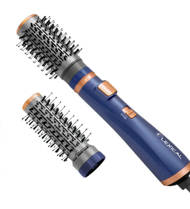 Coffret Brosse Rotatif 2en1 LEXICAL 1000W / BLEU / LAS-5220-6-B